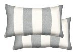 Honeycomb Outdoor Lumbar Pillow Set in Stone Grey