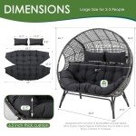 NICESOUL® Double Egg Chair with Thick Cushions