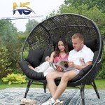 NICESOUL® Double Egg Chair with Thick Cushions
