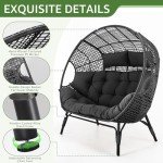 NICESOUL® Double Egg Chair with Thick Cushions