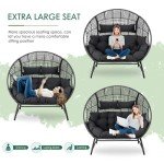 NICESOUL® Double Egg Chair with Thick Cushions