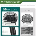 NICESOUL® Double Egg Chair with Thick Cushions