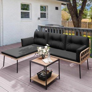 YITAHOME 3-Piece Outdoor Wicker Patio Furniture Set