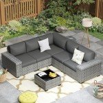 6-Piece Outdoor Patio Sectional Couch Set