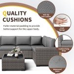 6-Piece Outdoor Patio Sectional Couch Set