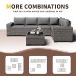 6-Piece Outdoor Patio Sectional Couch Set