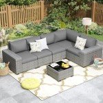 6-Piece Outdoor Patio Sectional Couch Set