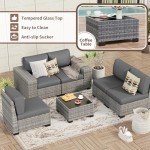6-Piece Outdoor Patio Sectional Couch Set