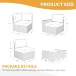 LayinSun 6-Piece Black Rattan Patio Sofa Set