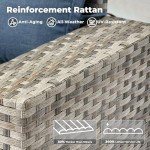 7-Piece Outdoor Wicker Patio Sofa Set with Fire Pit