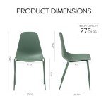 Stackable Outdoor Dining Chairs Set of 4 - Green