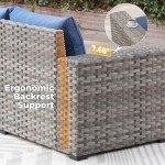 7-Piece Outdoor Wicker Patio Sofa Set with Fire Pit