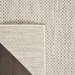 Nourison Geometric Ivory Silver Area Rug 9' x 12