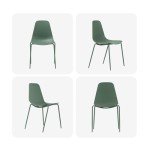 Stackable Outdoor Dining Chairs Set of 4 - Green