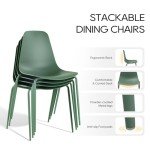 Stackable Outdoor Dining Chairs Set of 4 - Green