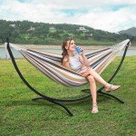 SUNCREAT Heavy Duty 2-Person Hammock with Stand