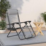Adjustable Steel Mesh Zero Gravity Lounge Chair Set