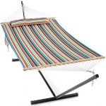 GAFETE Double Hammock with Stand and Pillow