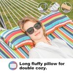 GAFETE Double Hammock with Stand and Pillow