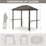 ABCCANOPY 6x8 Metal Hardtop Grill Gazebo