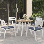 5-Piece Outdoor Dining Set with Umbrella Hole