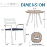 5-Piece Outdoor Dining Set with Umbrella Hole