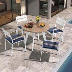 5-Piece Outdoor Dining Set with Umbrella Hole