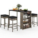 YITAHOME 5-Piece Outdoor Patio Bar Set
