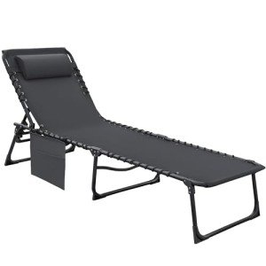 Flamaker Adjustable Foldable Lounge Chair - Grey