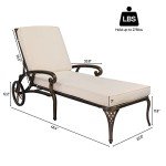 VINGLI Adjustable Outdoor Chaise Lounge Chair with Wheels