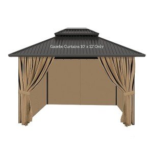 AONEAR 10' x 12' Gazebo Privacy Curtains Set