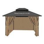 AONEAR 10' x 12' Gazebo Privacy Curtains Set