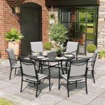 7-Piece Outdoor Dining Set with Umbrella Hole