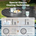 7-Piece Outdoor Dining Set with Umbrella Hole