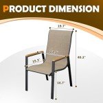 Set of 6 Outdoor Stackable Patio Chairs