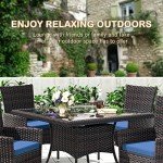 10-Piece Outdoor Rattan Dining Set with Cushions