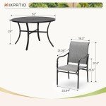 7-Piece Outdoor Dining Set with Umbrella Hole