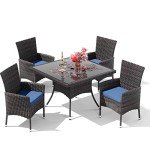 10-Piece Outdoor Rattan Dining Set with Cushions