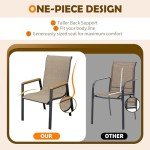 Set of 6 Outdoor Stackable Patio Chairs
