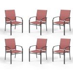 Outdoor Dining Chair Set of 6 - Red