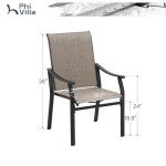 Set of 6 Outdoor Dining Chairs with Backrest