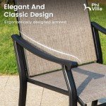 Set of 6 Outdoor Dining Chairs with Backrest