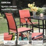 Outdoor Dining Chair Set of 6 - Red