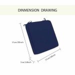 CozyVida Deep Blue Patio Chair Cushions - 2 Pack