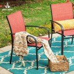 Outdoor Dining Chair Set of 6 - Red