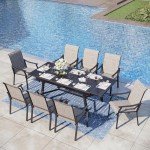 Set of 6 Outdoor Dining Chairs with Backrest