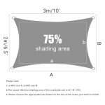 Waterproof 6.5' x 10' UV Block Sun Shade Sail