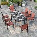 Outdoor Dining Chair Set of 6 - Red