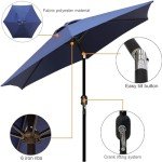 Navy Blue 7.5 ft Patio Umbrella with Tilt Crank