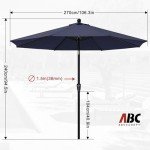 9FT Waterproof Patio Umbrella with Tilt & Crank